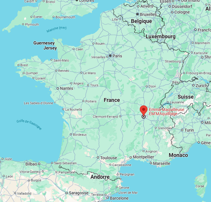 Em’maquillage, maquillage et coiffure professionnels à Lyon - Zone d'intervention